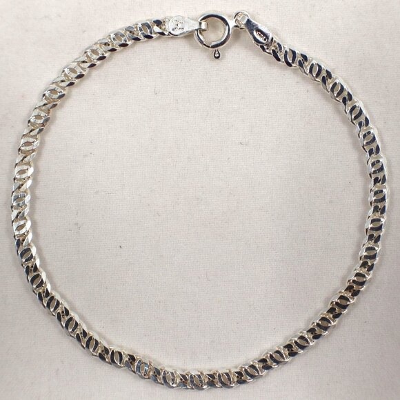 Milor Jewelry - VTG 925 Sterling Silver Anchor Mariner Chain Bracelet Italy 7in 3mm 4g Milor